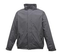 Regatta Dover Waterproof Concealed Hooded Fleece Lined Bomber Jacket Jackets Waterproof Insulated, Hombre, Seal Grey/Black, XXXL