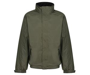 Regatta Dover Waterproof Concealed Hooded Fleece Lined Bomber Jacket Jackets Waterproof Insulated, Hombre, Dark Khaki/Black, L