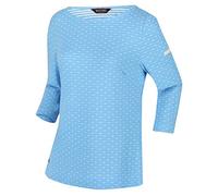 Regatta Helanie - Top con Cuello Barco A Rayas Y Manga Tres Cuartos Fleece, Mujer, Blue Skies Dot, 20