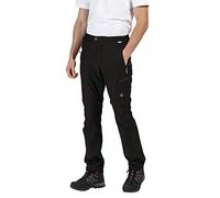 Regatta Highton Zip-Off - Pantalón Largo De Senderismo De Tejido Elástico Trousers, Hombre, Black, 36"