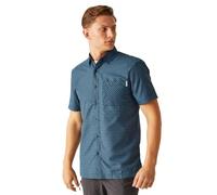 Regatta Kalambo VIII-Camisa de Manga Corta para Hombre, Coronet Blue/Moonlight Denim Check, XL