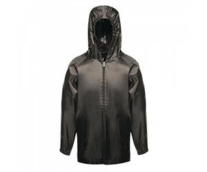 Regatta Kids Pro Stormbreak Waterproof Hooded Shell Jacket with Safety Reflective Detail Jackets Waterproof Shell, Unisex Adulto, Black, 3-4