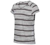 Regatta Limonite IV - Camiseta Ligera De Deporte A Rayas De Tejido Jaspeado De Viscosa De Secado Rápido T-Shirts/Polos/Vests, Mujer, Seal Grey, 14