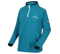 Regatta Loco - Forro Polar De Microrrayas con Media Cremallera Fleece, Niñas, Olympic Teal, 7-8