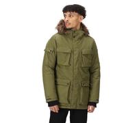 Regatta Mens Aziel Parka impermeable y transpirable con aislamiento de plumón, capucha y multibolsillos