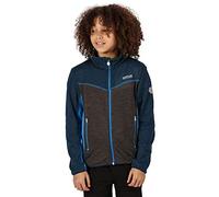 Regatta Oberon III - Chaqueta Softshell Junior de Malla elástica elástica con Bolsillos con Cremallera Soft Shell Unisex Niño, Deep Space/Magnet, FR: S (Talla Fabricante: 3-4)