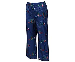 Regatta Peppa Pack It O/T, Sobrepantalón Peppa Pig Pack It, Impermeable y Transpirable, Estampado y con Funda, NewRoyalPeppa, 3 años