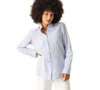 Regatta Primevere - Camisa de manga larga de mezcla de algodón para mujer, Hortensia, rayas azules, 40
