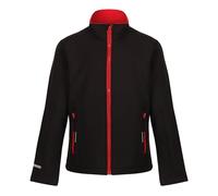 Regatta Professional Kids' Ablaze 2-Layer Softshell Chaqueta, Negro Rojo Clásico, 3-4 años para Niños