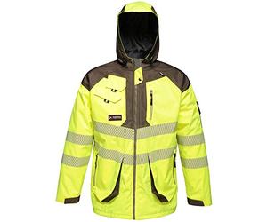 Regatta Regatta Professional Men's Hi-Vis Waterproof Reflective Hooded Jacket, De los hombres, Orange, M