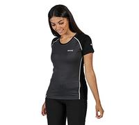 Regatta Tornell II - Camiseta De Deporte De Manga Corta De Lana Merina De Secado Rápido T-Shirts/Polos/Vests, Mujer, Seal Grey/Black, 18
