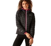 Regatta Women's Hooded Jacket Abrigo Acolchado con Capucha y Cremallera Hillpack II Packaway Mujer, Black(PPotn), 46