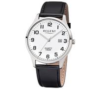 REGEN Hombre Reloj Con Correa De Cuero Negro/Blanco F-1241