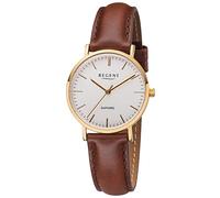REGEN Mujer Reloj De Pulsera Color Dorado Con Correa De Cuero Braun F-1299
