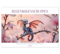 Regenbogenschuppen - Die geheime Welt der magischen Miniatur Drachen (Wandkalender 2026 DIN A2 quer), CALVENDO Monatskalender: Magische Mini-Drachen ... Ein KI-generierter Kalender voller Fantasie.