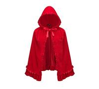 Regenboog Capa de Caperucita Roja para Niña Capa de Terciopelo para Niña Disfraz de Halloween para Mujer Capa de Cosplay, rojo, 70cm/26.5inch