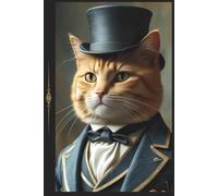 Regency Catcore Journal for Notes and Daydreams | Lord Rupert the Earl of Whiskers | Vintage Cat Notebook: 120 Lined pages, 6 x 9 inches, hard cover, decorative endpapers, Diary, Gift for Writers