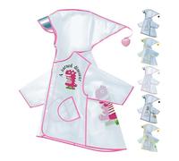 Regenjacke Kinder EVA Atmungsaktiv Regenschutz Regenmantel Outdoor Süße Muster Wasserdicht Regencape mit Kapuze Ärmeln Wiederverwendbar für Wandern Camping Reisen (rosa claro, 7-8 años)
