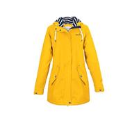 Regenliebe Chubasquero para mujer | Friesennerz entallado | forro interior a rayas | cortavientos e impermeable, amarillo, 42
