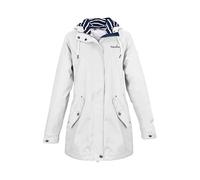 Regenliebe Chubasquero para mujer | Friesennerz entallado | forro interior a rayas | cortavientos e impermeable, Blanco, 42