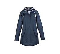 Regenliebe Chubasquero para mujer | Friesennerz entallado | forro interior a rayas | cortavientos e impermeable, azul marino, 44