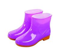 Regenstiefel Camp Schuhe Damen,Gummischuhe Wasserstiefel Damen,Einfarbig Plateau Slip-On,rutschfeste kurze Tube,Regenschuhe Weite Breite,Wasserschuhe leichte, Negro Verde, 40 EU