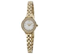 REGENT F-1670 - Reloj de pulsera para mujer, acero inoxidable, color dorado con cristales engastados, 19 mm, cuarzo