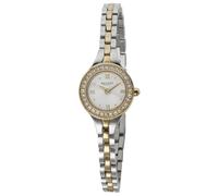 REGENT F-1671 Reloj de mujer de acero inoxidable bicolor con cristales engastados bisel 19 mm cuarzo