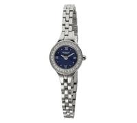 REGENT F-1672 - Reloj de pulsera para mujer, acero inoxidable, color plata/azul, bisel engastado con cristales de 19 mm, cuarzo