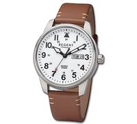 Regent Hombre Reloj Analógico Pulsera de Cuero Braun Marrón Claro URF1254