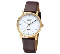 Regent Mujer Reloj Solar Análogo Pulsera de Cuero Marrón Oscuro URF1555