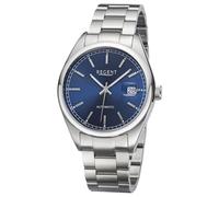 REGENT Reloj automático para hombre, acero inoxidable, esfera azul, 10 bar, 41 mm, F-1641