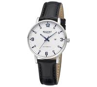 REGENT Reloj automático para mujer, acero inoxidable, esfera plateada, 5 bar, 34 mm F-1668