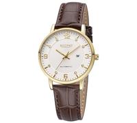 REGENT Reloj automático para mujer, acero inoxidable IPG, esfera plateada, 5 bar, 34 mm F-1667