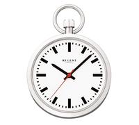 REGENT Reloj de bolsillo para hombre de acero inoxidable de 43 mm de diámetro con un mecanismo de cuarzo Miyota y cristal mineral plano en diferentes variantes, P-776 - Blanco/Estación de tren