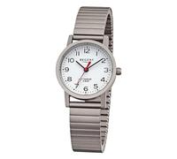 REGENT Reloj de pulsera analógico para mujer, correa de acero inoxidable, color gris URF1435, gris, blanco