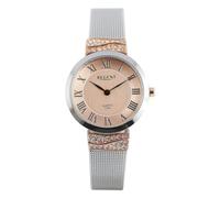 REGENT Reloj de pulsera analógico para mujer, correa de metal, plata y oro rosa, UR2214010, Plata, oro rosa