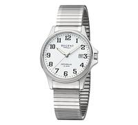 REGENT Reloj de pulsera para hombre, cristal de zafiro, 10 bar, 36 mm, F1433, plata, Clásico