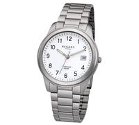 Regent Reloj para Hombre F-208 Metal Mecanismo de Cuarzo Titan-Uhr Plata URF208