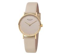 REGENT UR2152580 - Reloj de pulsera analógico para mujer, correa de piel, color marrón claro, Dorado-marrón claro