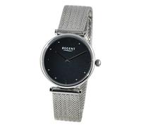 REGENT UR2251589 - Reloj de pulsera analógico para mujer, correa de metal, color plateado, plateado / negro