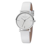 REGENT URBA746 - Reloj de pulsera analógico para mujer, correa de piel, color blanco, plateado y blanco
