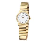 REGENT URF1243 - Reloj de pulsera analógico para mujer, correa de acero inoxidable, color dorado, Dorado-blanco