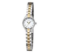 REGENT URF1469 Reloj de pulsera analógico para mujer, correa de metal, color plateado y dorado, Plata, oro blanco