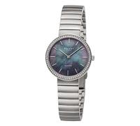 REGENT URF1504 - Reloj de pulsera analógico para mujer, correa de metal, color plateado, plateado / negro