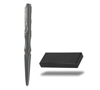 Regerly Bolígrafo Táctico Multifunción, Aluminio, Carburo de tungsteno, Punta de bola, Acanalado, Negro, 14*1.3*1.3cm, Adulto, Autodefensa, Escrita, Negro, 0.9mm, 1 Count
