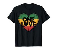 Reggae Heart One Love Rasta Reggae Música Rastafari Jamaica Camiseta