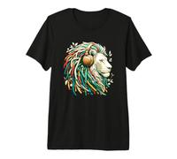 Reggae Music & Rasta, León Africano con Auriculares, jamaicano Camiseta Premium