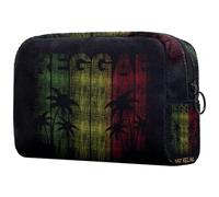 Reggae Music Relax with Coconut Tree - Neceser para mujer, neceser de viaje, bolsa organizadora de maquillaje grande con cremallera, multicolor, 18.5x7.5x13cm/7.3x3x5.1in, Neceser