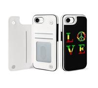 Reggae Peace Love Music Jamaica - Funda tipo cartera compatible con iPhone 16 E con tarjetero